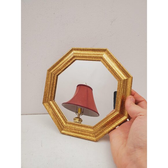 Gold Octagon Mirror, Spanish Wooden Wall Mirror, Gilded Colonial Style Mirror, - Picture 1 of 9